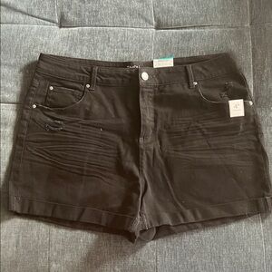 Time and Tru Black Mid-Rise Jean Short